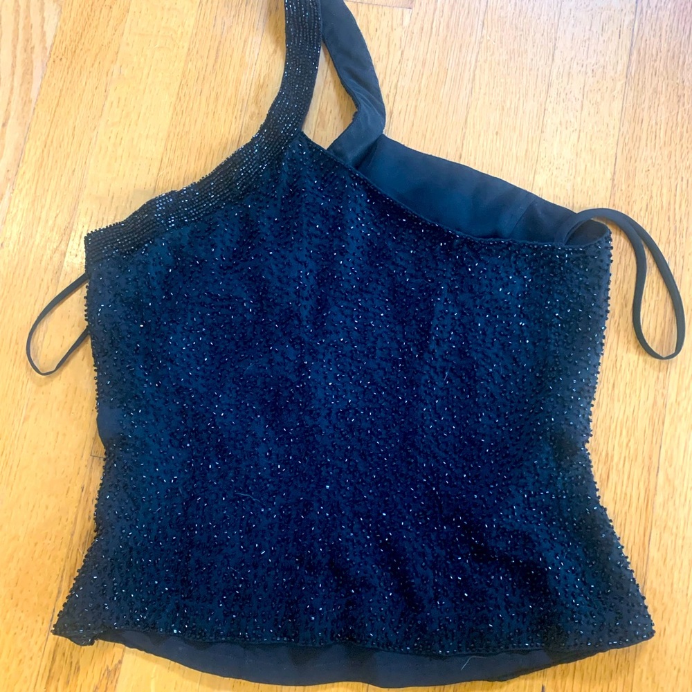 Designer silk beaded top